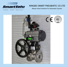 Pneumatic Ball Valve with Handwheel and Accessories